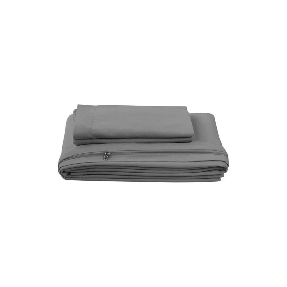 Ienjoy Home Premium Duvet Cover Set Queen Gray Ultra Soft with Pillow Sham BED34